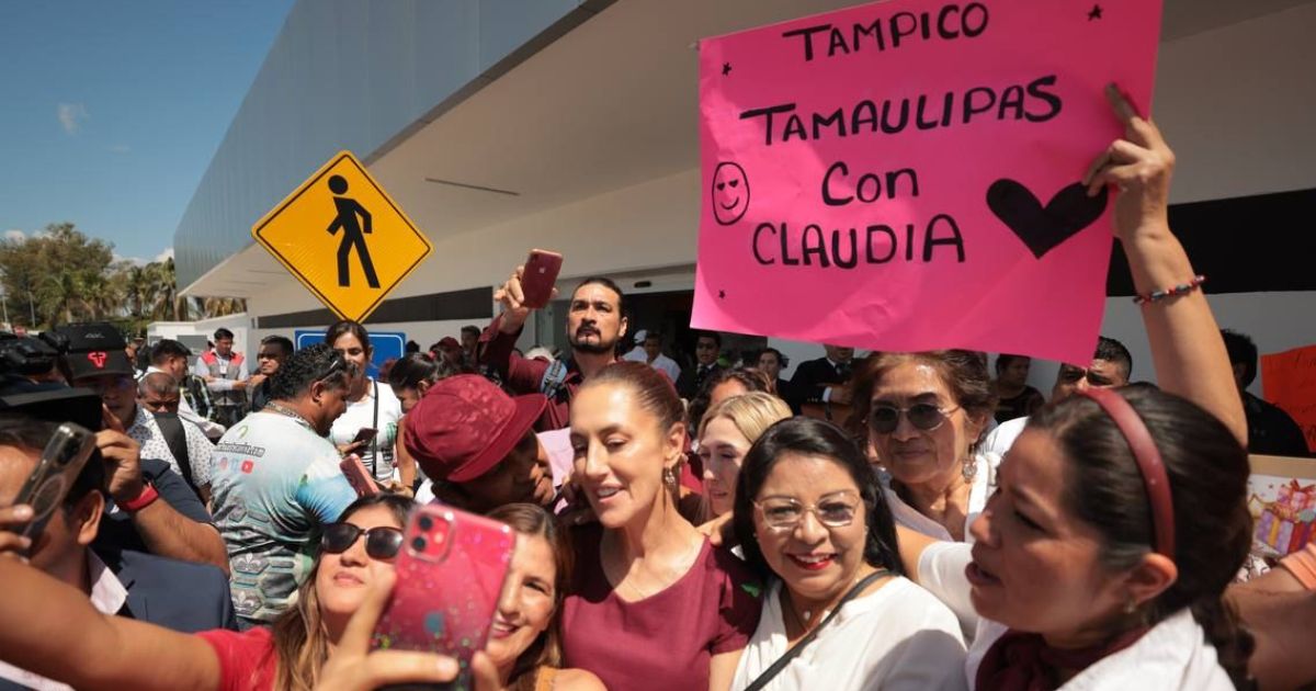A su llegada a Tampico, Claudia Sheinbaum es recibida por la alegría del pueblo tamaulipeco